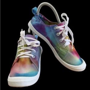 Sole Mates Tie-Dye Canvas Sneakers Rubber Soles Lace closure Women's 8